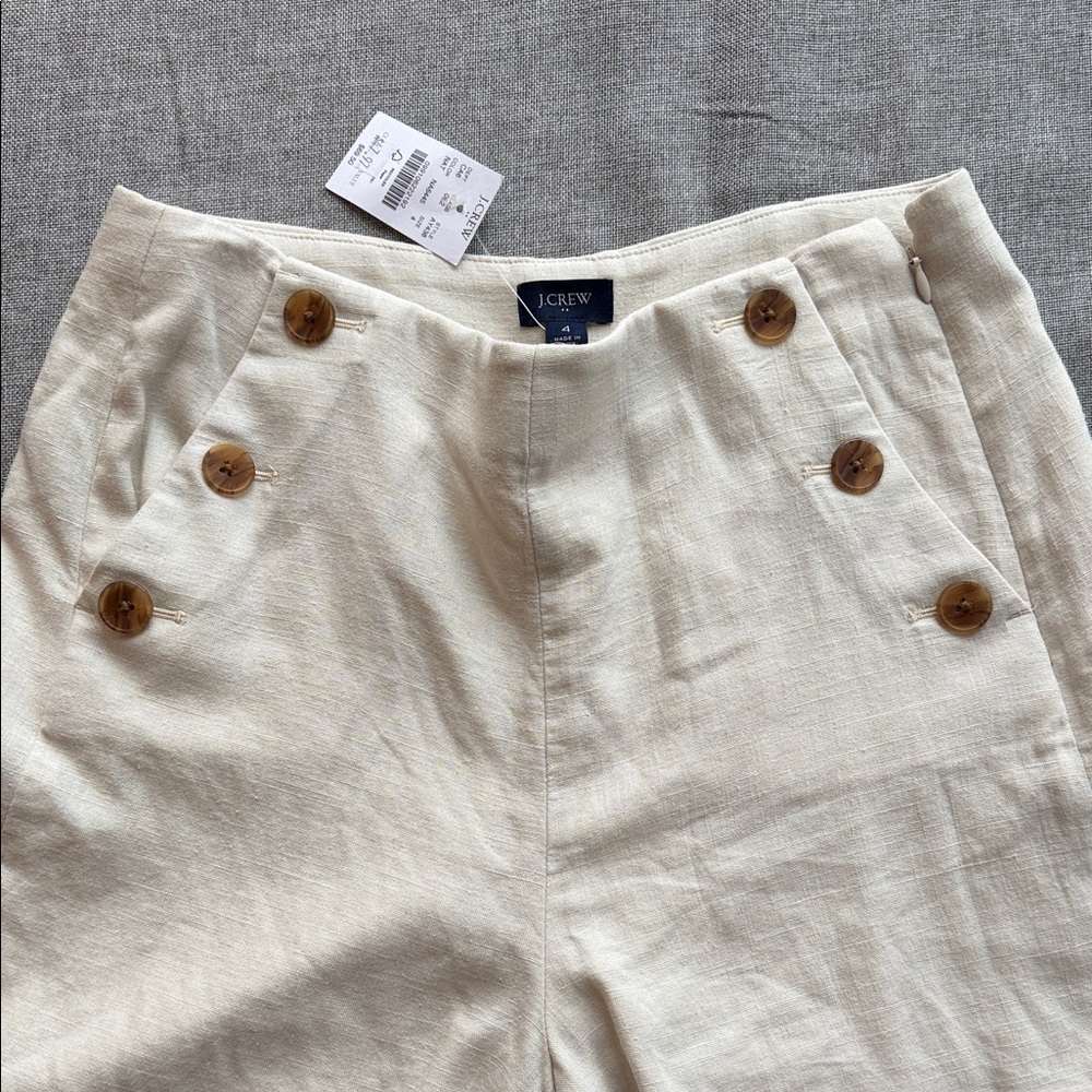 J. Crew Beige Button-Accent shorts